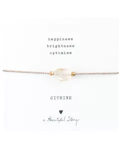 Gemstone Card Citrine Gold Bracelet