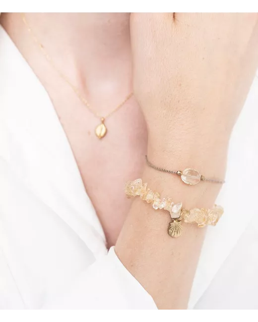 Gemstone Card Citrine Gold Bracelet