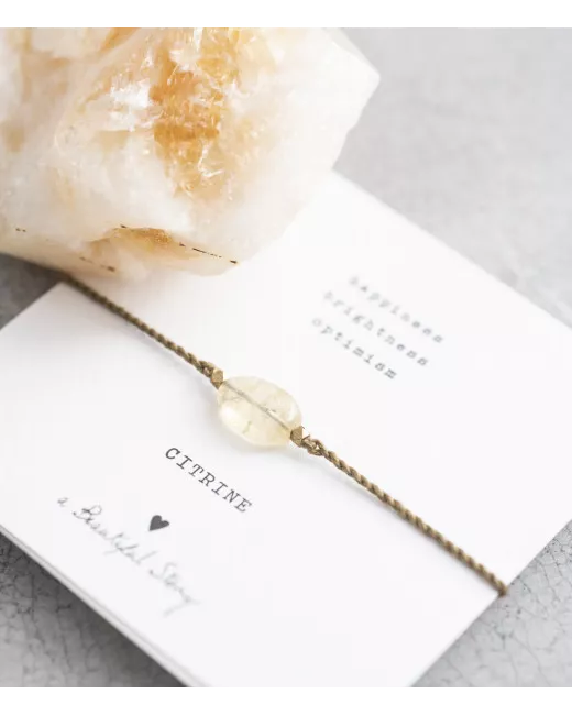 Gemstone Card Citrine Gold Bracelet