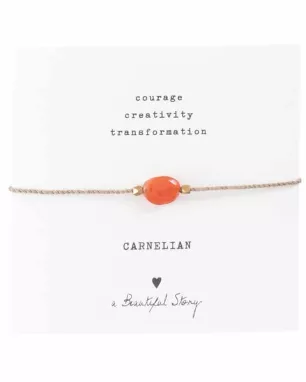 Gemstone Card Carnelian Gold Bracelet