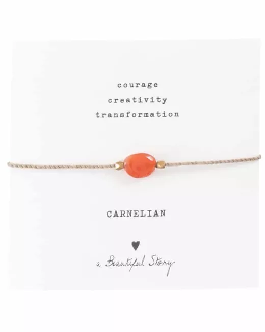 Gemstone Card Carnelian Gold Bracelet