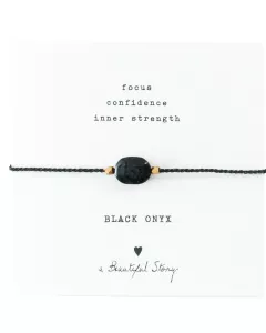 Gemstone Card Black Onyx Gold Bracelet Gemstone Card Black Onyx Gold Bracelet