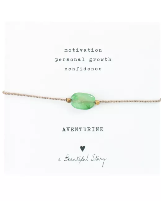 Gemstone Card Aventurine Gold Bracelet