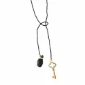 Nova Zwarte Onyx Goud Ketting