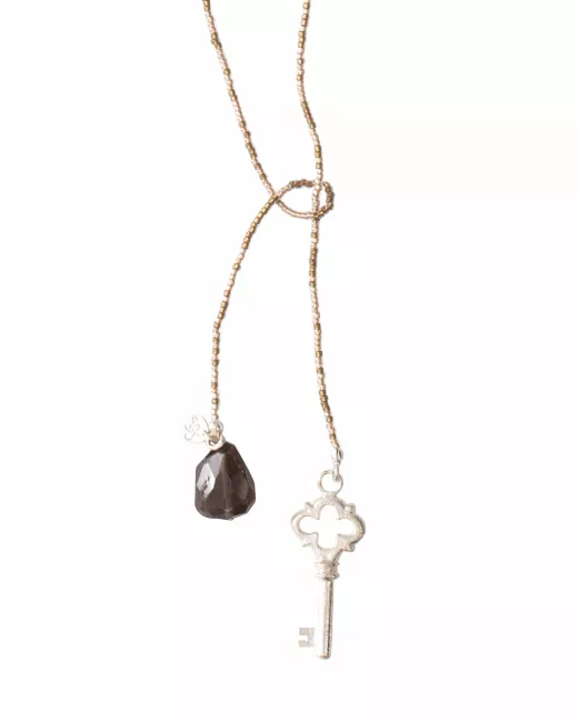 Nova Smokey Quartz Silver Necklace