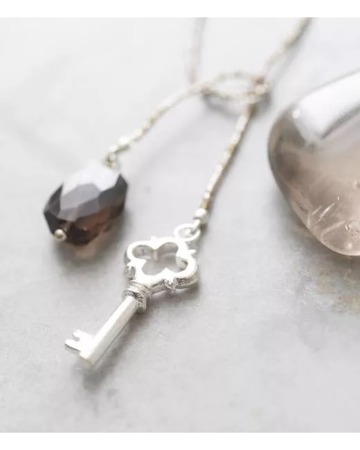 Nova Smokey Quartz Silver Necklace