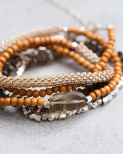 Superwrap Smokey Quartz Silver Bracelet Superwrap Smokey Quartz Silver Bracelet