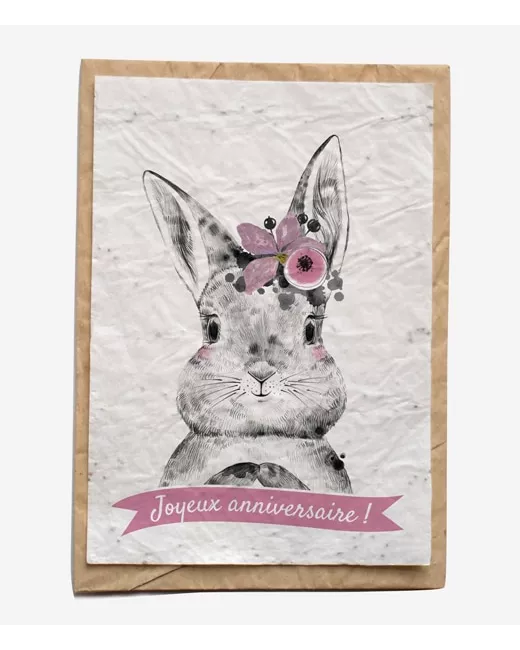 Seeded card - Joyeux anniversaire Animaux