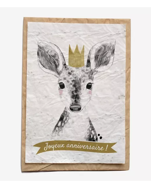 Seeded card - Joyeux anniversaire Animaux