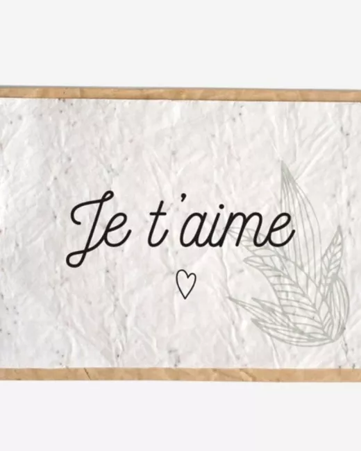 Growing paper – Carte ensemencée – Je t’aime