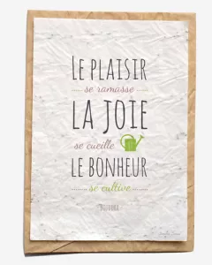 Bloeikaart - Plaisir, joie, bonheur Bloeikaart - Plaisir, joie, bonheur