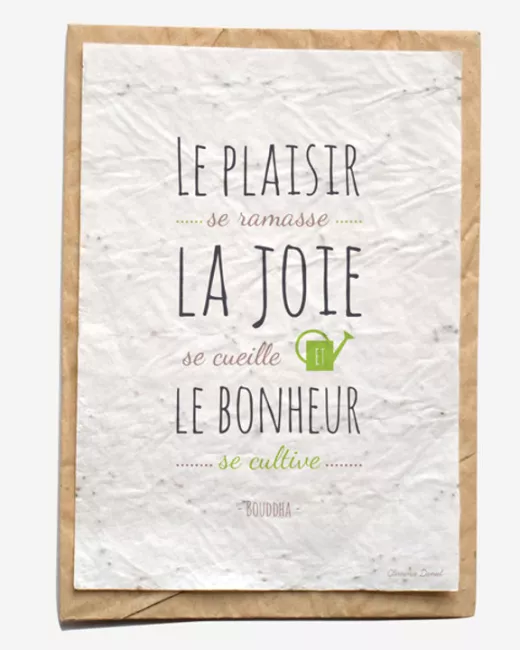 Growing paper – Carte ensemencée – Plaisir, joie, bonheur