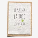 Carte ensemencée – Plaisir, joie, bonheur