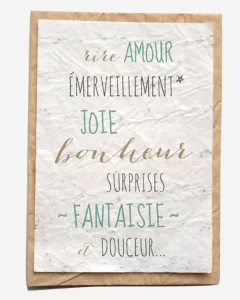 Bloeikaart - Amour, joie, fantaisie Bloeikaart - Amour, joie, fantaisie