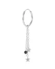Boucle d’oreille Stars Black Onyx Sterling Silver Hoop