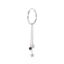 Boucle d’oreille Stars Black Onyx Sterling Silver Hoop