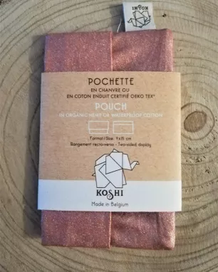 MOUCHOIRS KOSHI – Pochette Mouchoirs – Rose Paillette